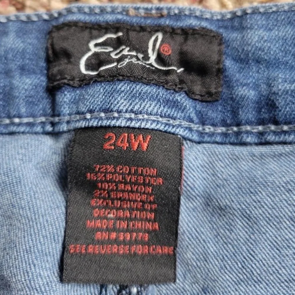 EARL JEANS denim shorts embellished pockets size 24W - Picture 6 of 6